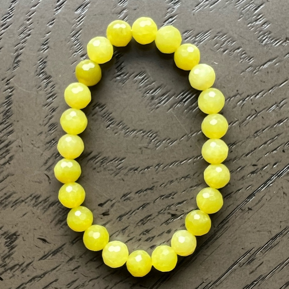 Faceted Lemon Jade bracelet 8mm